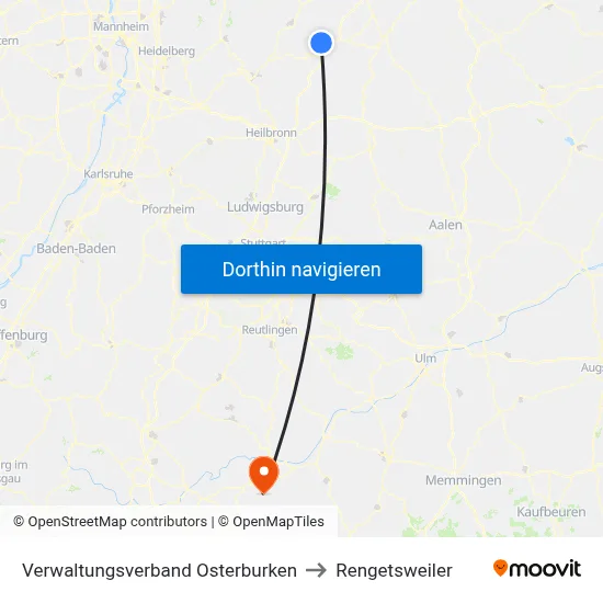 Verwaltungsverband Osterburken to Rengetsweiler map