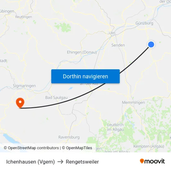 Ichenhausen (Vgem) to Rengetsweiler map