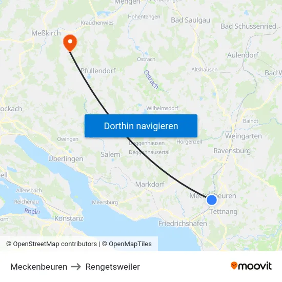 Meckenbeuren to Rengetsweiler map