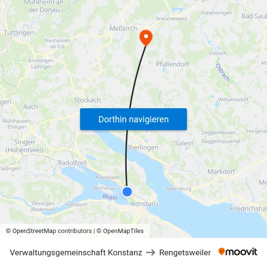 Verwaltungsgemeinschaft Konstanz to Rengetsweiler map