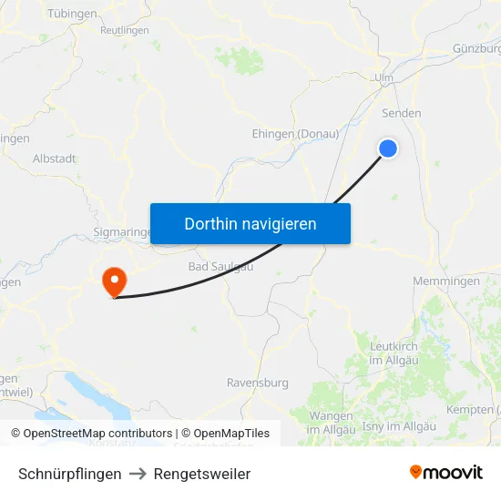 Schnürpflingen to Rengetsweiler map
