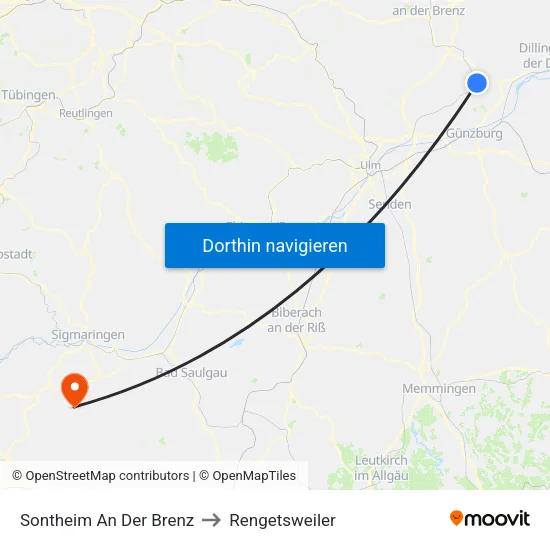 Sontheim An Der Brenz to Rengetsweiler map