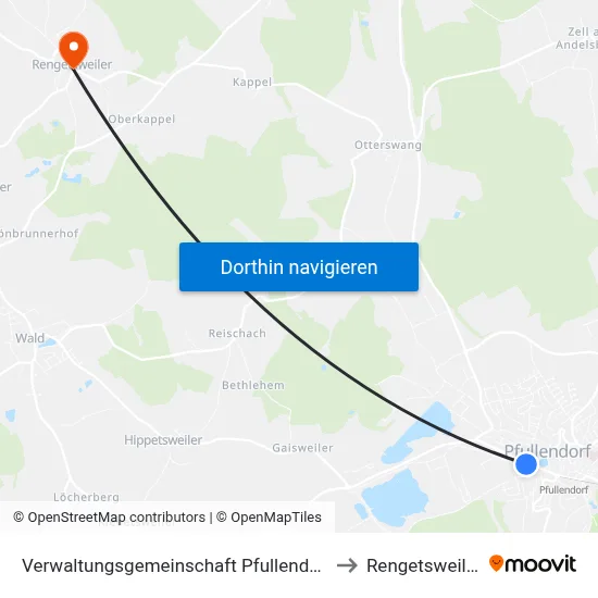 Verwaltungsgemeinschaft Pfullendorf to Rengetsweiler map
