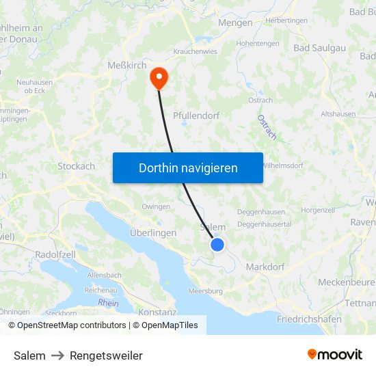 Salem to Rengetsweiler map