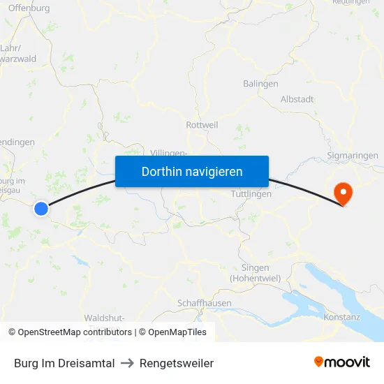 Burg Im Dreisamtal to Rengetsweiler map