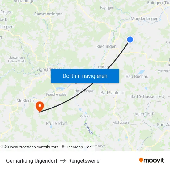 Gemarkung Uigendorf to Rengetsweiler map
