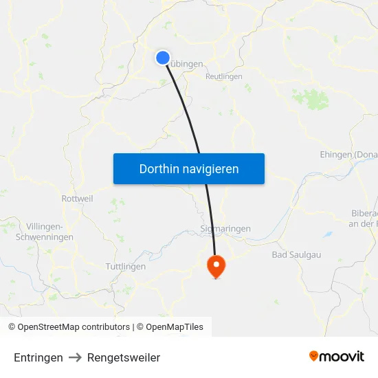 Entringen to Rengetsweiler map