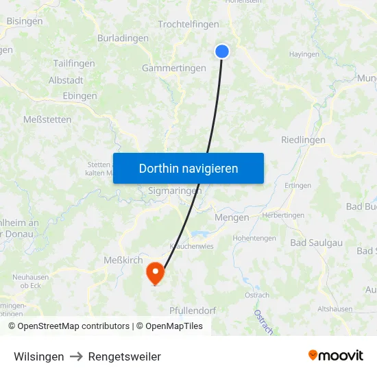 Wilsingen to Rengetsweiler map