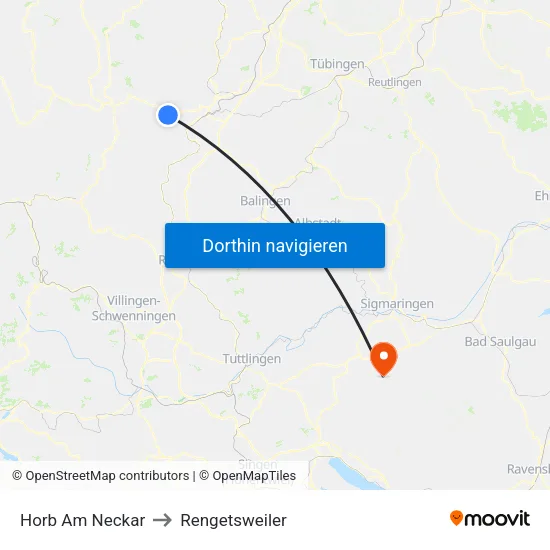 Horb Am Neckar to Rengetsweiler map
