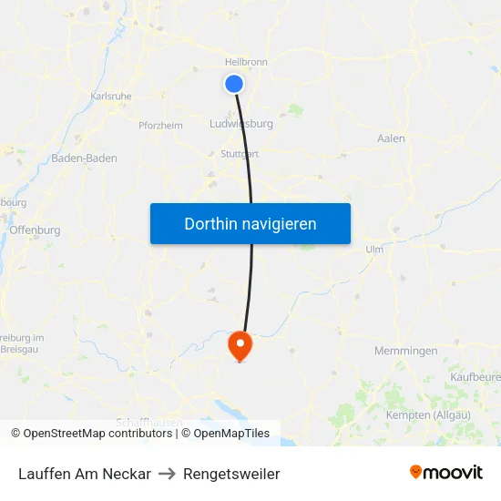Lauffen Am Neckar to Rengetsweiler map