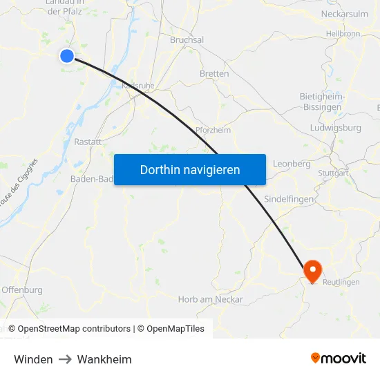 Winden to Wankheim map