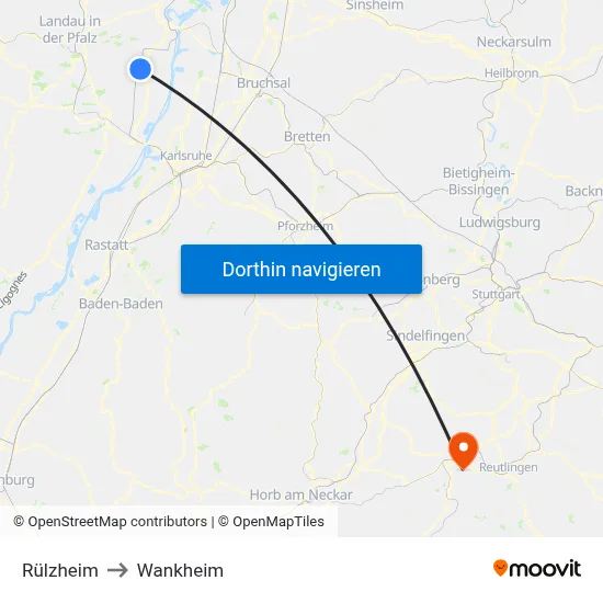 Rülzheim to Wankheim map