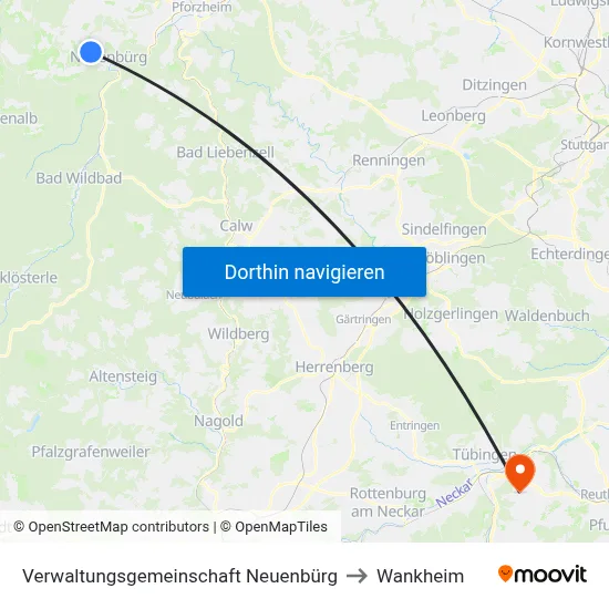 Verwaltungsgemeinschaft Neuenbürg to Wankheim map