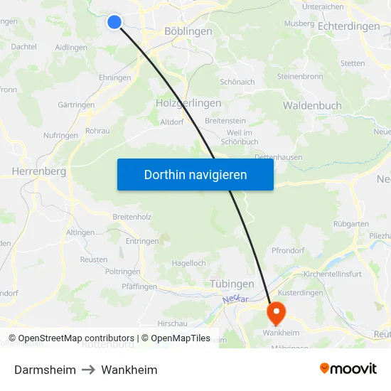 Darmsheim to Wankheim map