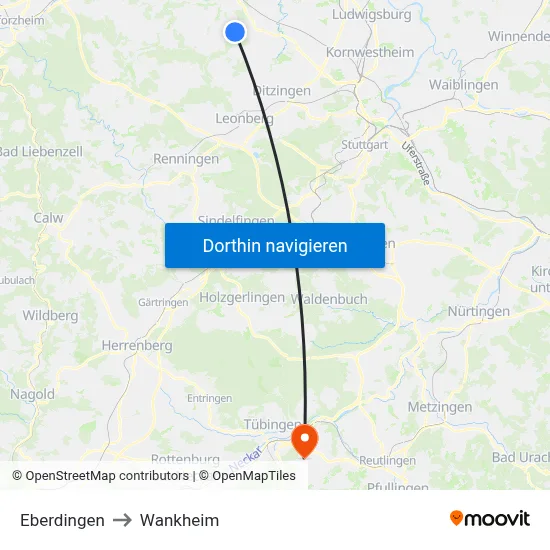 Eberdingen to Wankheim map