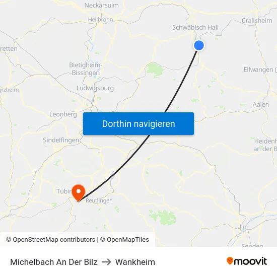 Michelbach An Der Bilz to Wankheim map