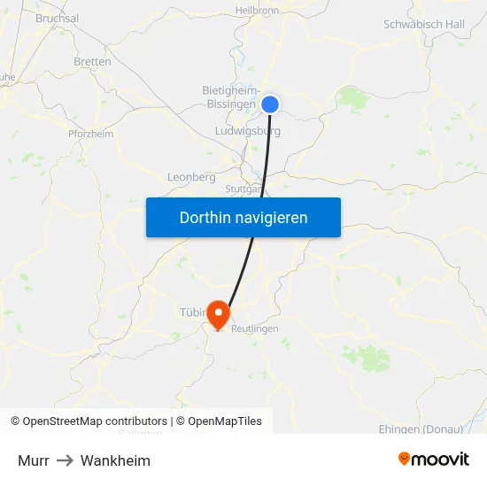 Murr to Wankheim map