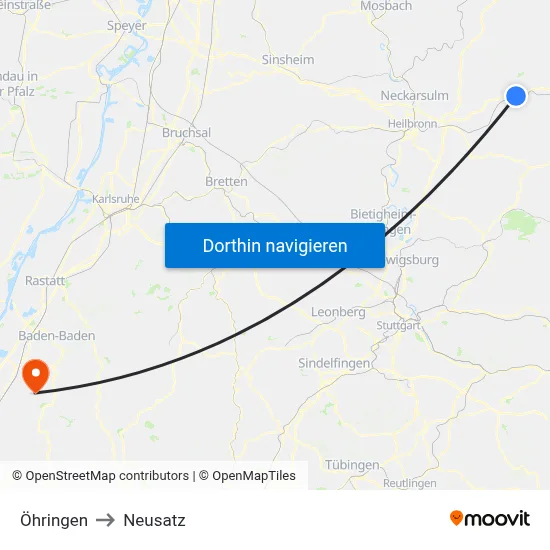 Öhringen to Neusatz map