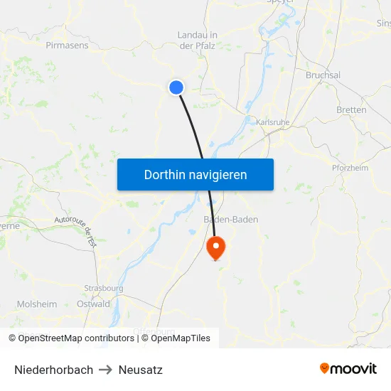 Niederhorbach to Neusatz map