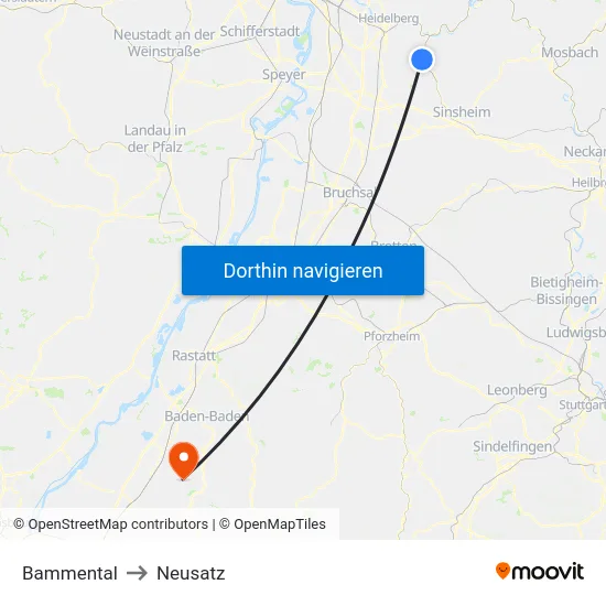 Bammental to Neusatz map