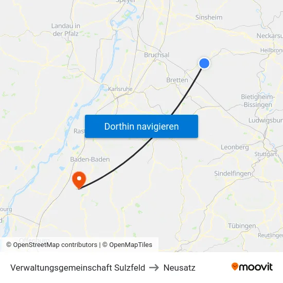 Verwaltungsgemeinschaft Sulzfeld to Neusatz map