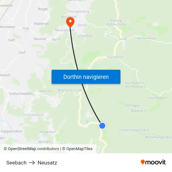 Seebach to Neusatz map