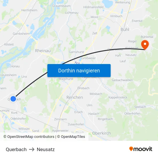 Querbach to Neusatz map