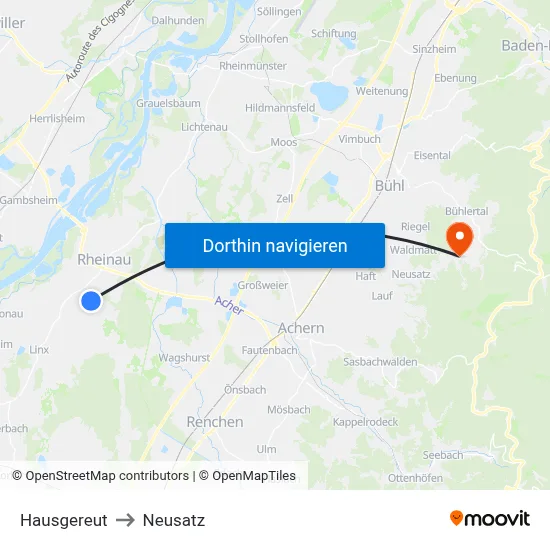 Hausgereut to Neusatz map