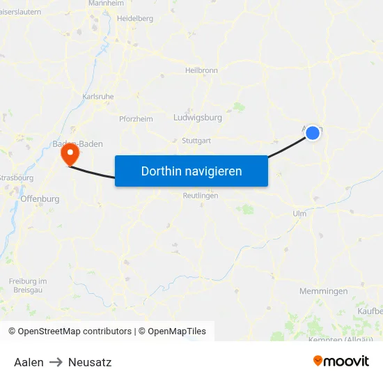 Aalen to Neusatz map