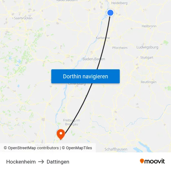 Hockenheim to Dattingen map