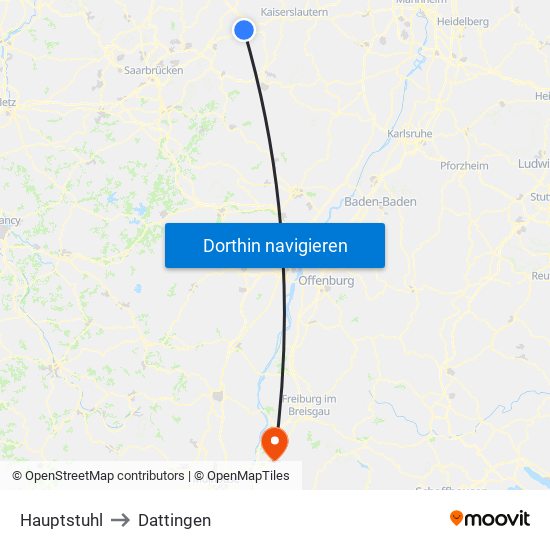 Hauptstuhl to Dattingen map