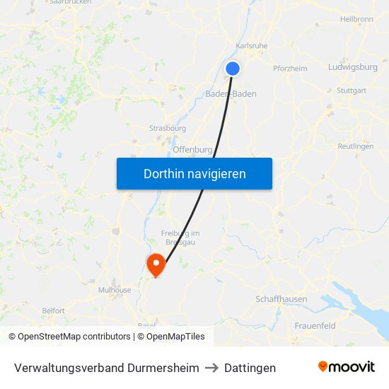 Verwaltungsverband Durmersheim to Dattingen map