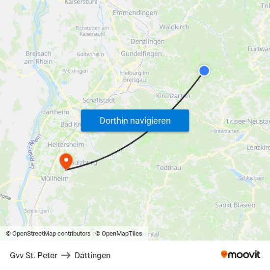 Gvv St. Peter to Dattingen map