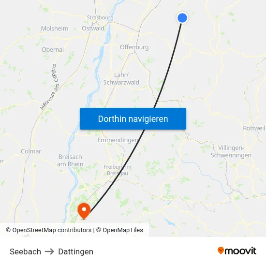 Seebach to Dattingen map
