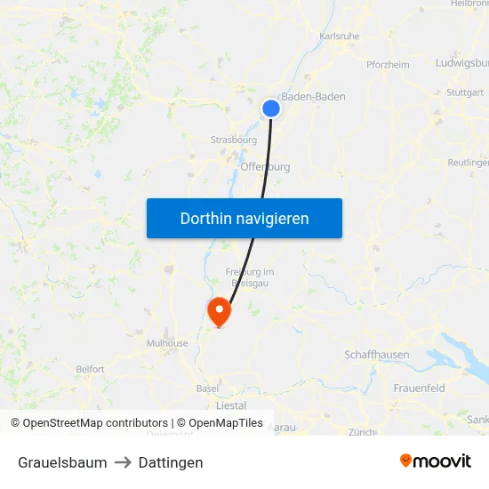 Grauelsbaum to Dattingen map