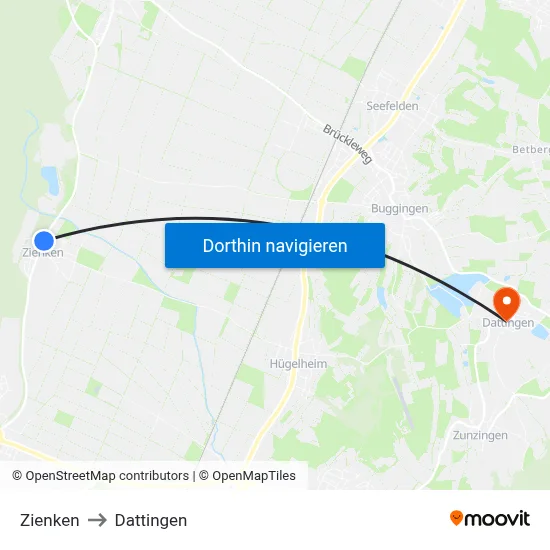 Zienken to Dattingen map
