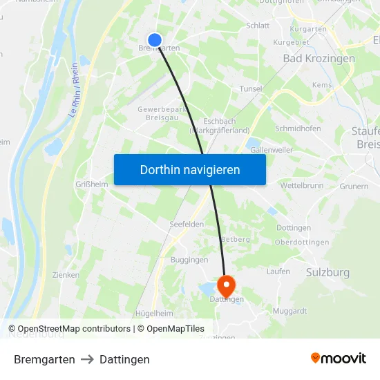 Bremgarten to Dattingen map