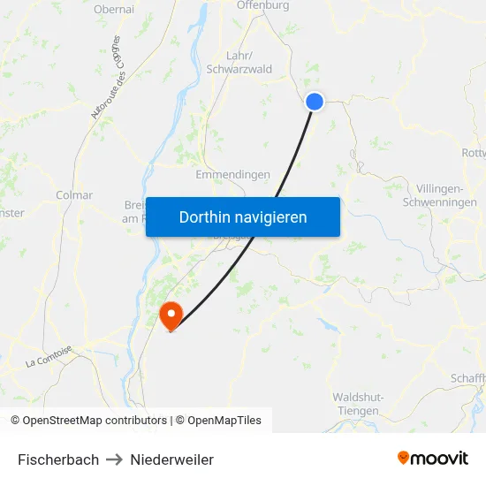 Fischerbach to Niederweiler map