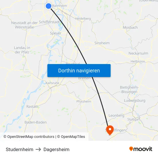 Studernheim to Dagersheim map