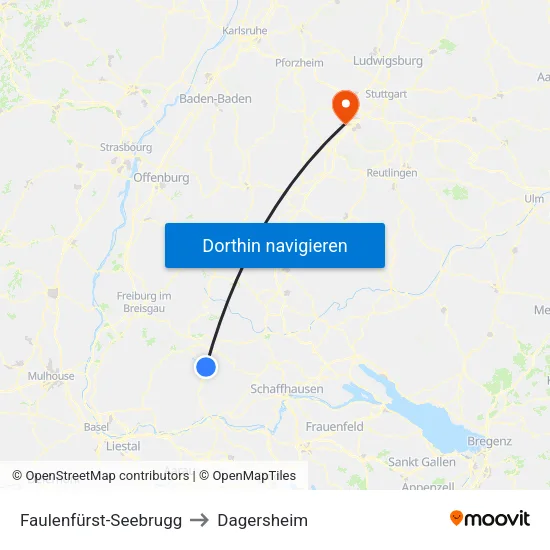 Faulenfürst-Seebrugg to Dagersheim map