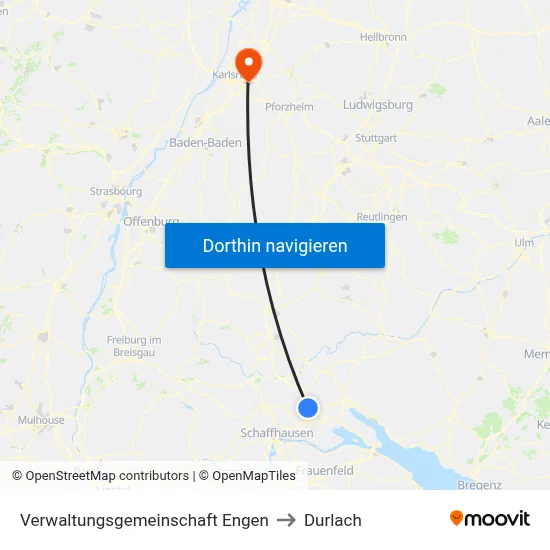 Verwaltungsgemeinschaft Engen to Durlach map