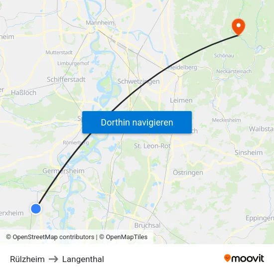 Rülzheim to Langenthal map