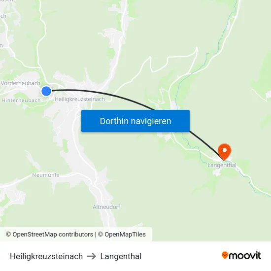 Heiligkreuzsteinach to Langenthal map