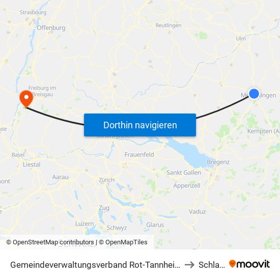 Gemeindeverwaltungsverband Rot-Tannheim to Schlatt map