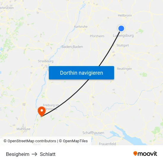 Besigheim to Schlatt map