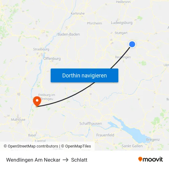 Wendlingen Am Neckar to Schlatt map
