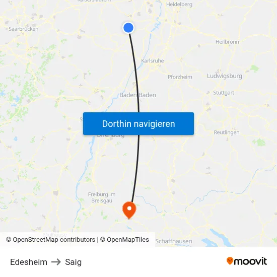 Edesheim to Saig map
