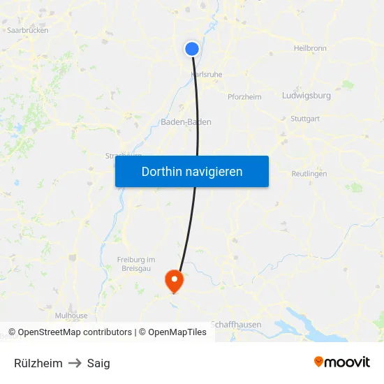 Rülzheim to Saig map