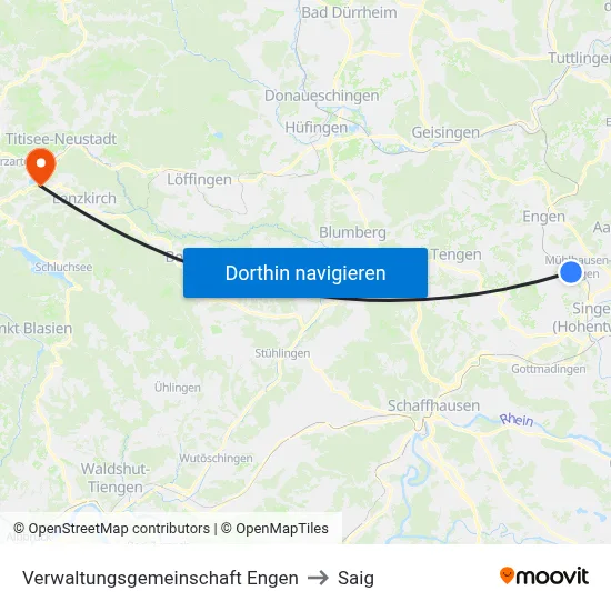 Verwaltungsgemeinschaft Engen to Saig map