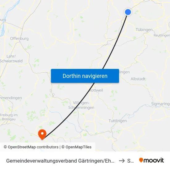 Gemeindeverwaltungsverband Gärtringen/Ehningen to Saig map